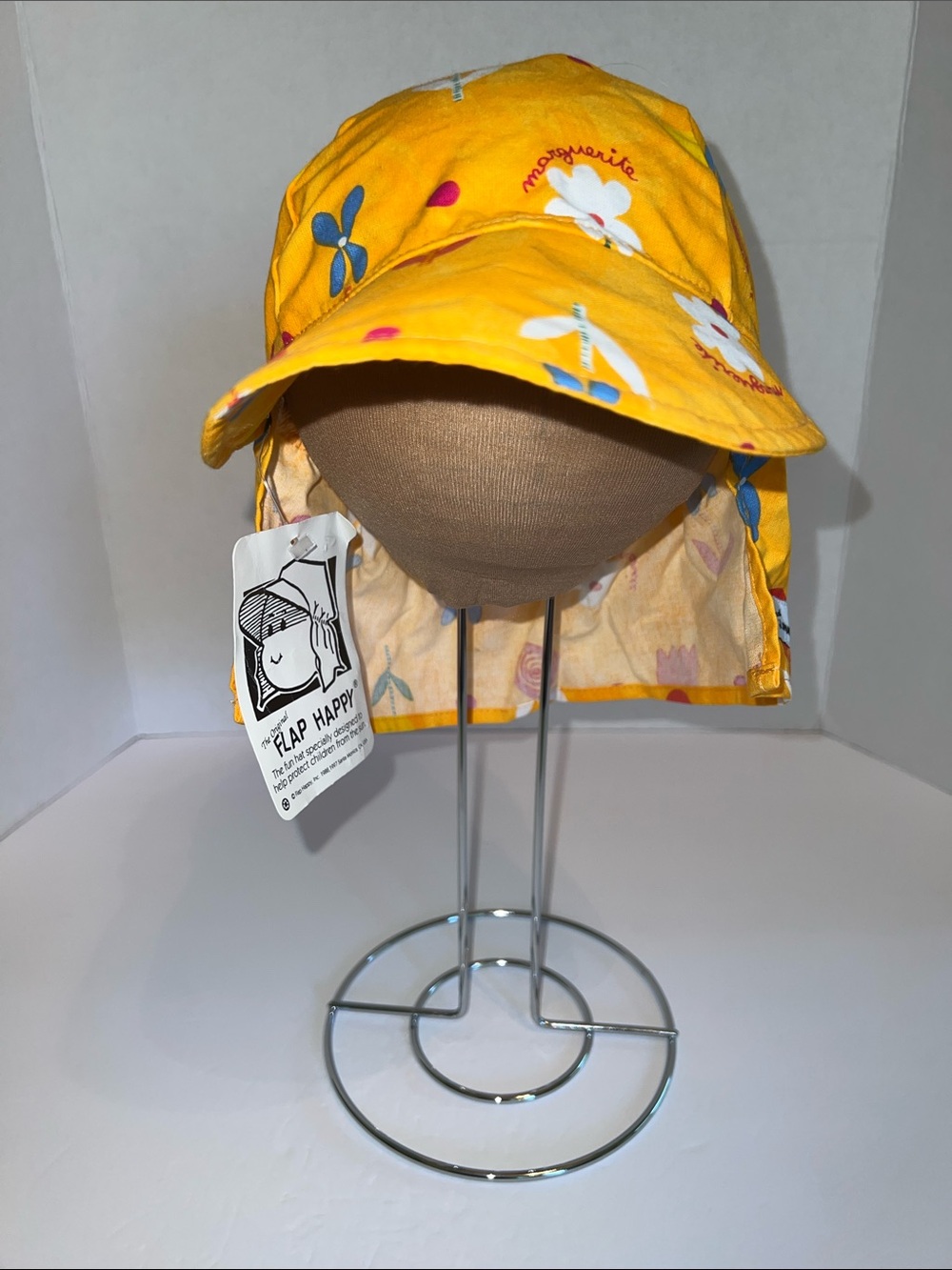 Flap Happy Kids Sun Hat - Pink and Orange Floral